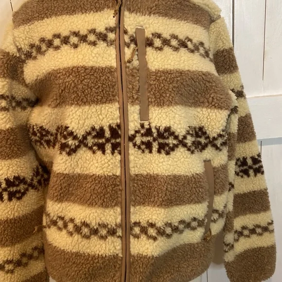 J Crew Nordic Sherpa Fleece Fair Isle Jacket - Picture 2 of 4